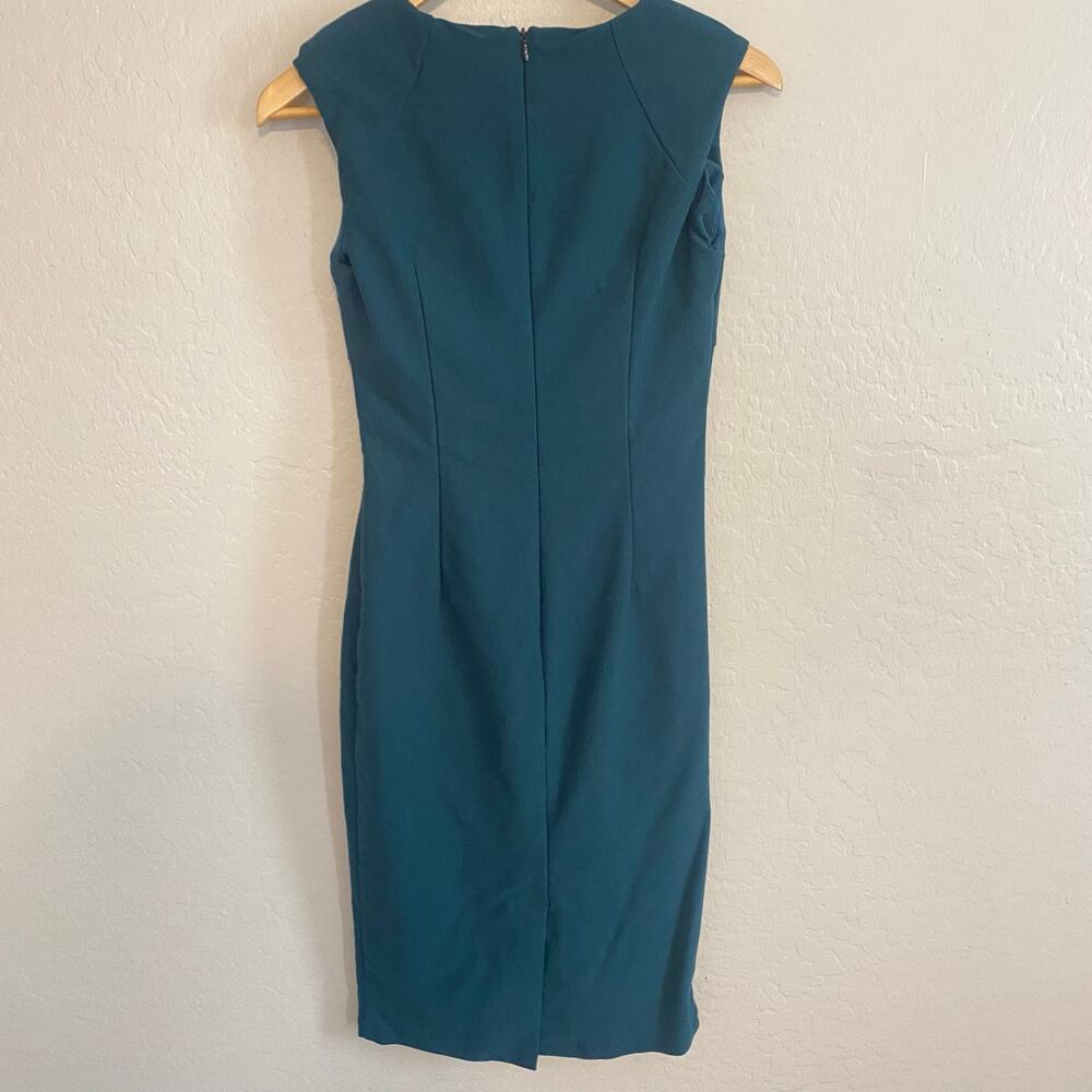 Voodoo Vixen Dress Womens Sz Medium Teal Cocktail Occcasion Retro Business - Picture 3 of 4